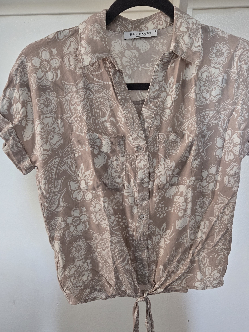 Floral Tie-Front Shirt NWOT